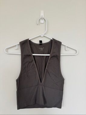 Urban Outfitters Crop Tank Top - Charcoal